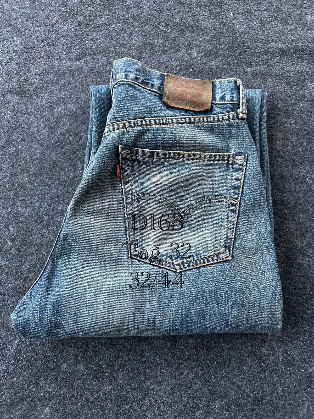 Levi's Vintage 90s Levis 504 Worn Dirty Denim 32x33 D168 Size US 32 / EU 48 - 17 Thumbnail