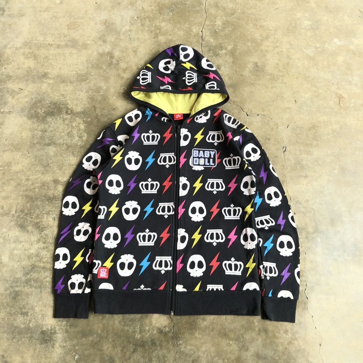 Hysteric Glamour Destroy All Monsters Patchwork Logo Zip Hoodie