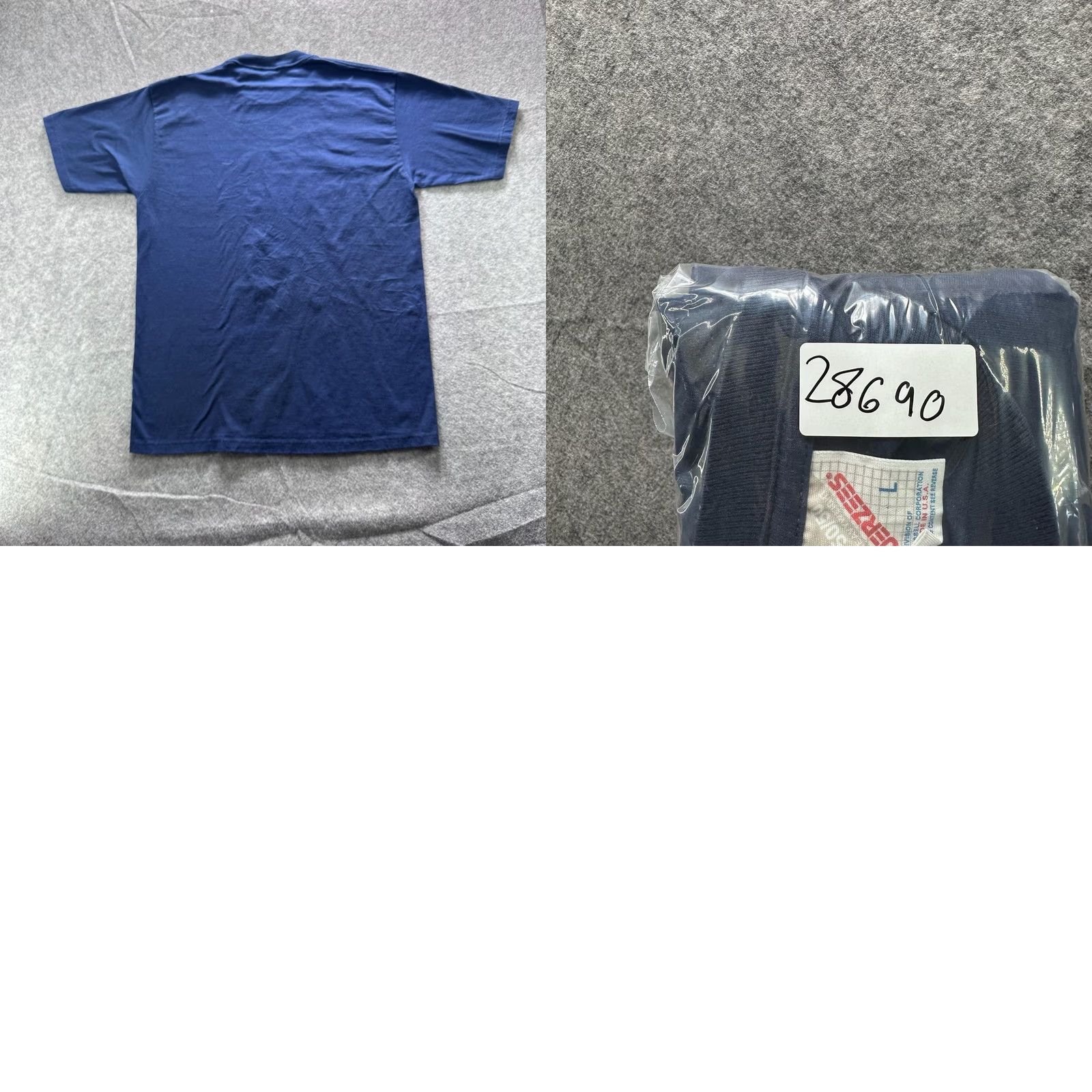 Jerzees JERZEES Shirt Mens L Blue Solid Crewneck Tee Cotton Polyester Made In USA Size US L / EU 52-54 / 3 - 8 Thumbnail