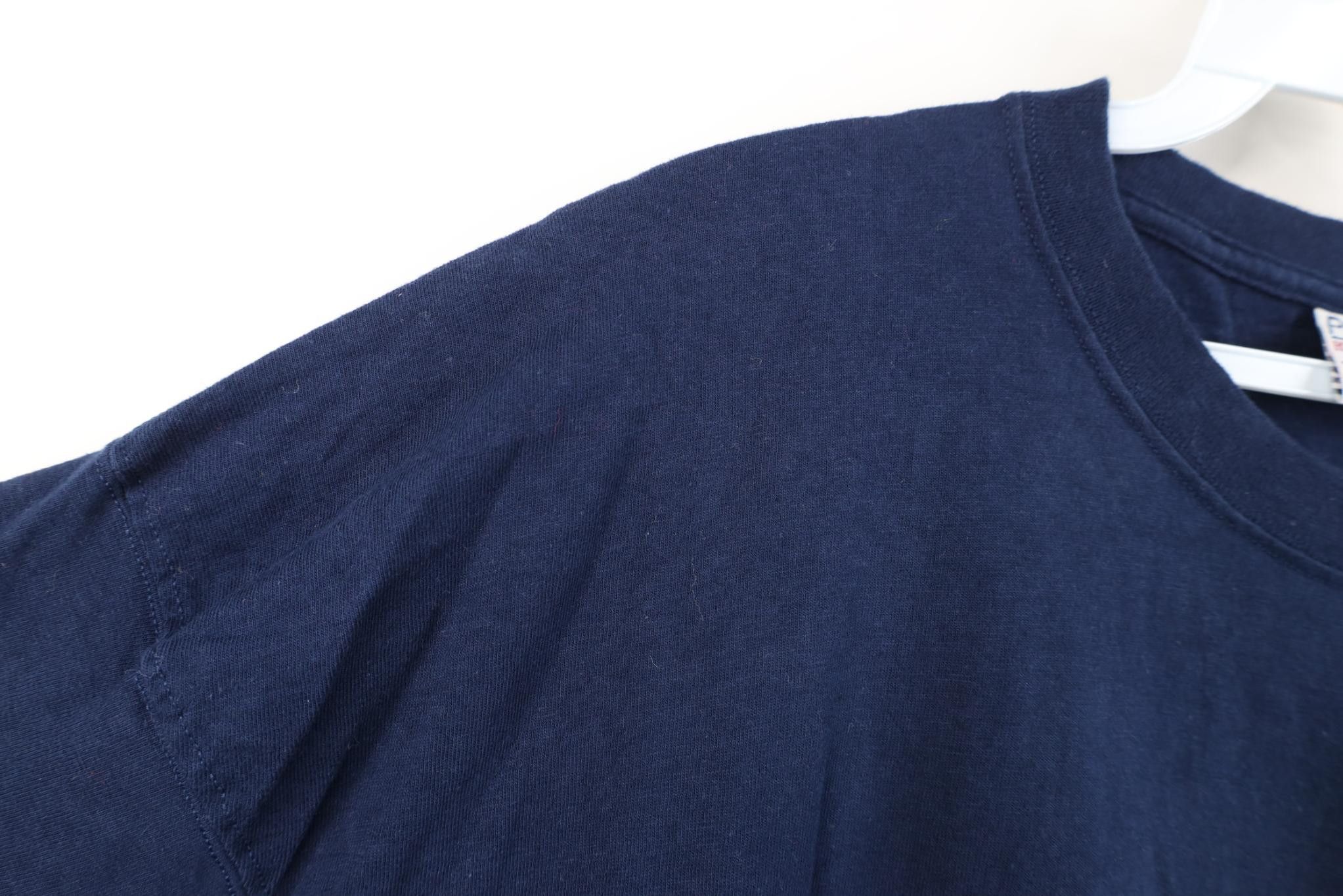 Vintage Vintage 90s Streetwear Heavyweight Cotton T-Shirt Navy Blue Size US XXL / EU 58 / 5 - 5 Thumbnail