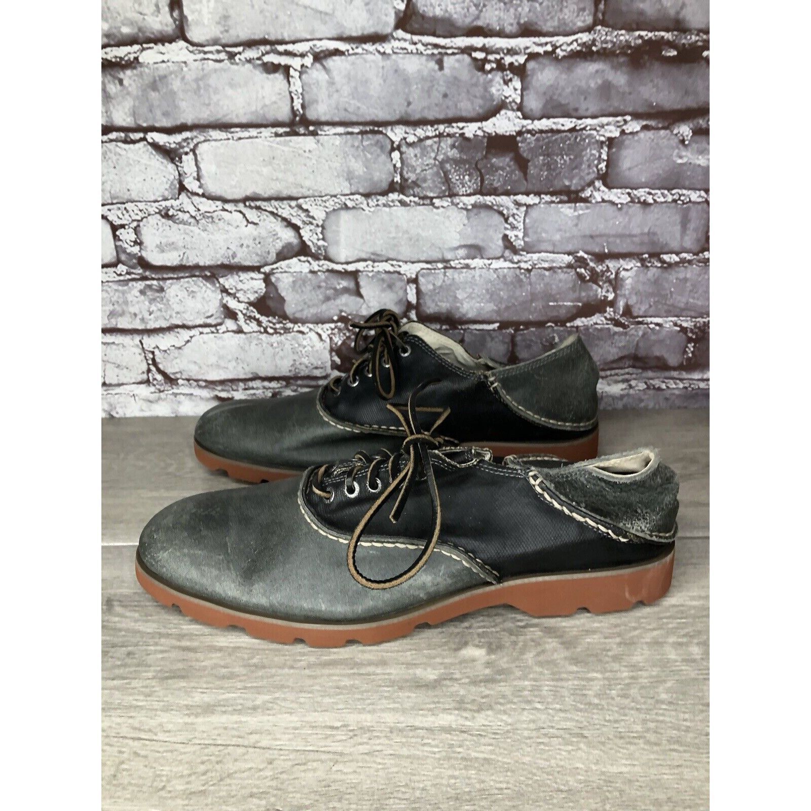 Sperry Sperry Top Sider Gray Black Leather Oxfords Lace Up Shoes Me Size US 11.5 / EU 44-45 - 18 Thumbnail