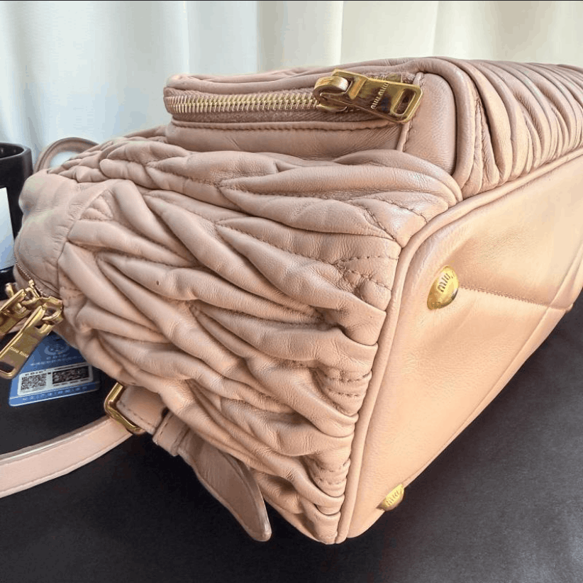 Miu Miu Miu Miu Crinkled Lambskin Backpack Size ONE SIZE - 8 Thumbnail