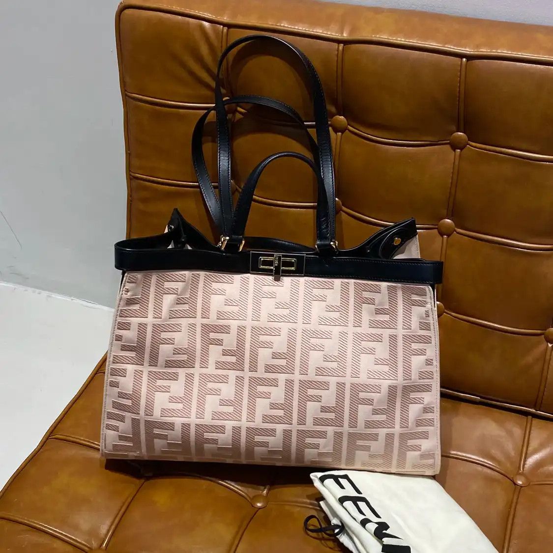 Fendi FENDI Peekaboo Medium multi-color fabric doubleF shoulder bag Size ONE SIZE - 1 Thumbnail