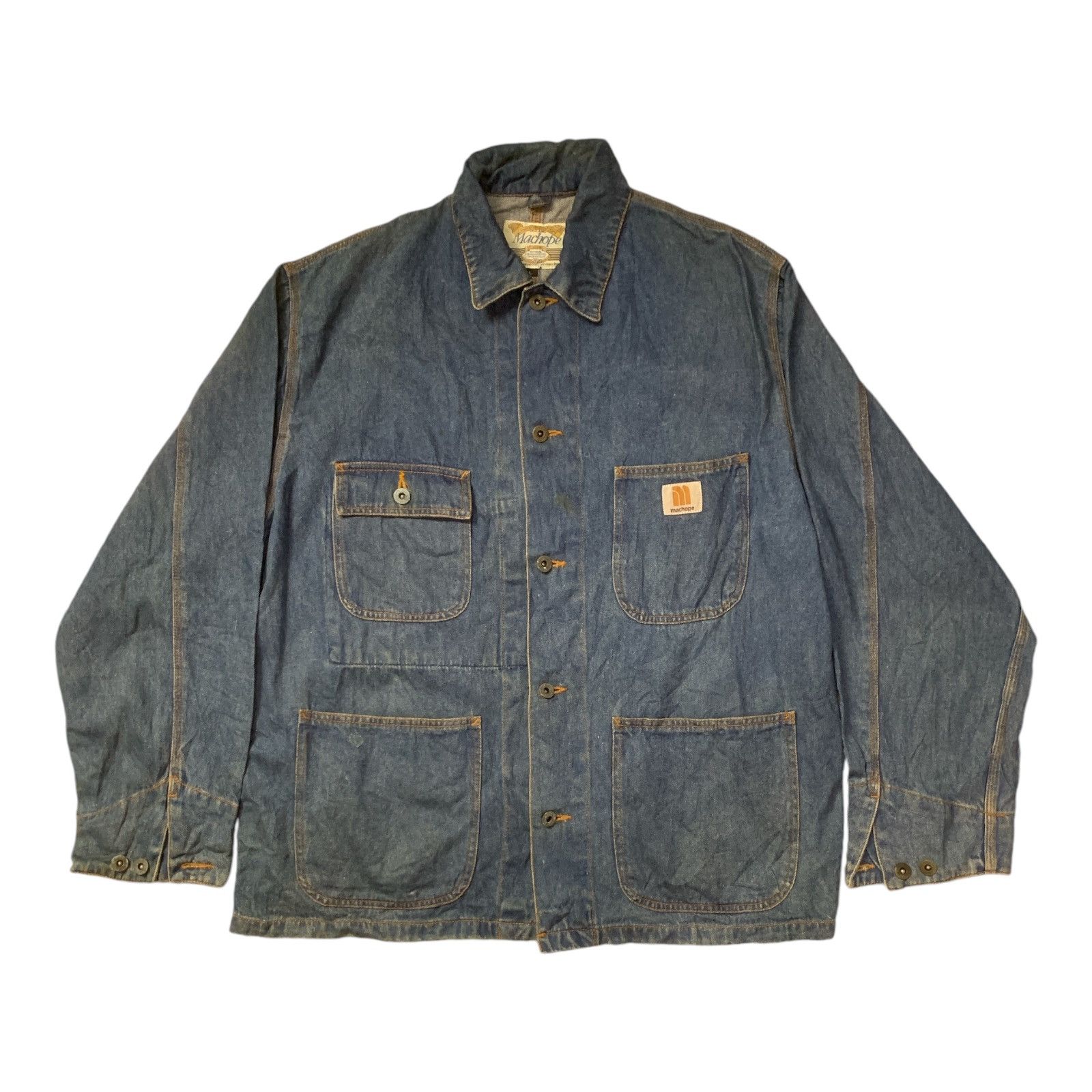 Japanese Brand Rare Design Vintage Machope Chore Denim Jackets Size US L / EU 52-54 / 3 - 3 Thumbnail