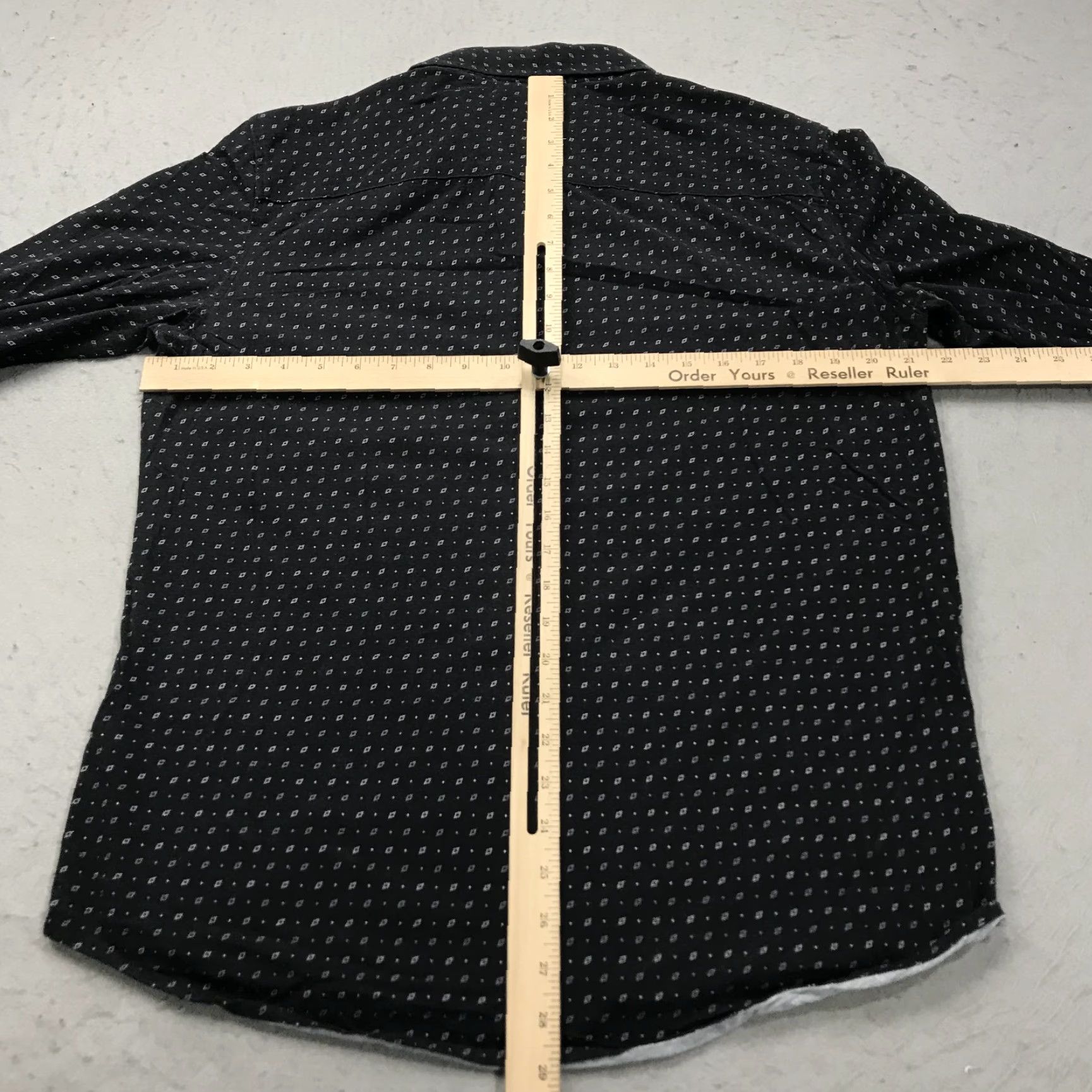 Vintage Buttercloth Mens Shirt Large Black Geometric Classic Designer Button-Up Casual Cotton Icy/Contrast? Size US L / EU 52-54 / 3 - 7 Thumbnail