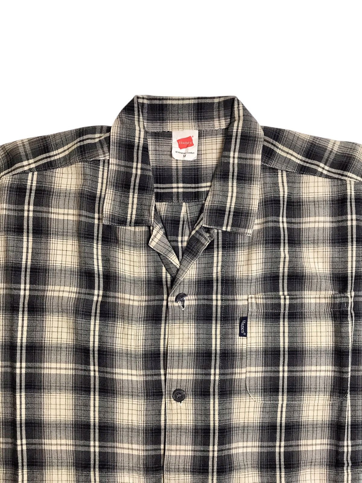 Hanes × Vintage Hanes 7/8 Sleeves Vintage Plaid Flannel Size L / US 10 / IT 46 - 2 Thumbnail