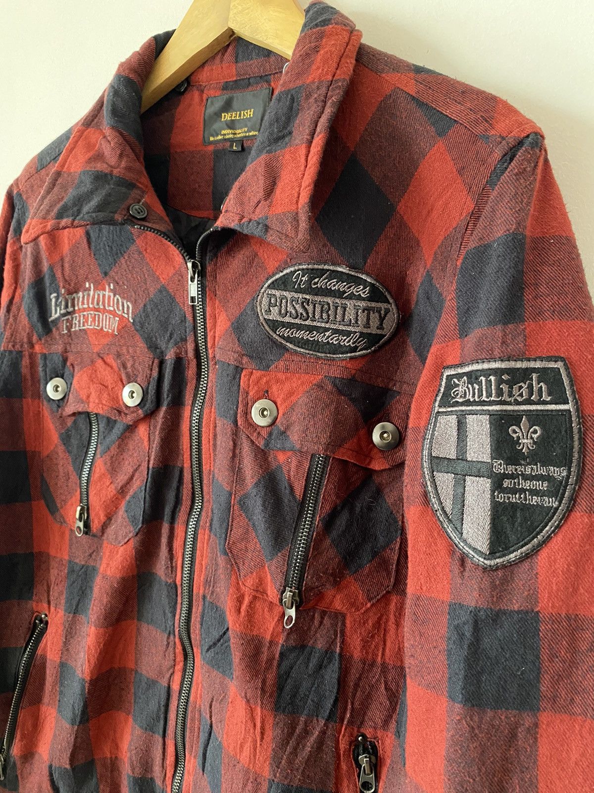 If Six Was Nine × Japanese Brand × Le Grande Bleu (L.G.B.) DEELISH Plaid Tartan Jacket LGB Punk Bondage Size US L / EU 52-54 / 3 - 8 Thumbnail