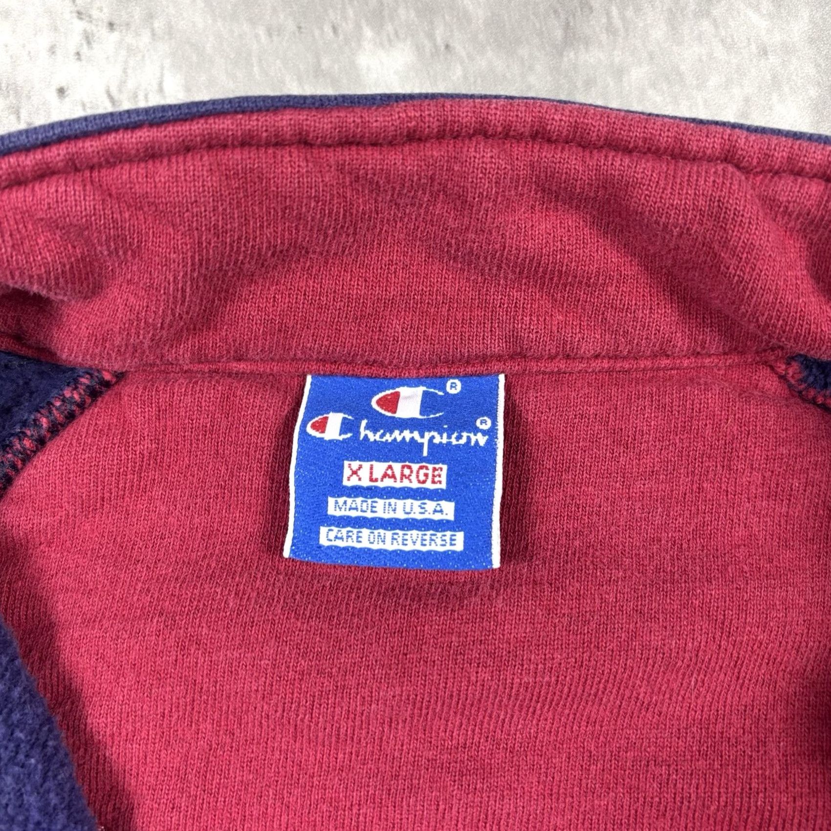 Champion VINTAGE Champion Sweatshirt Mens XL USA 80s Reverse Weave Q_Zip Logo Blue Size US XL / EU 56 / 4 - 5 Thumbnail