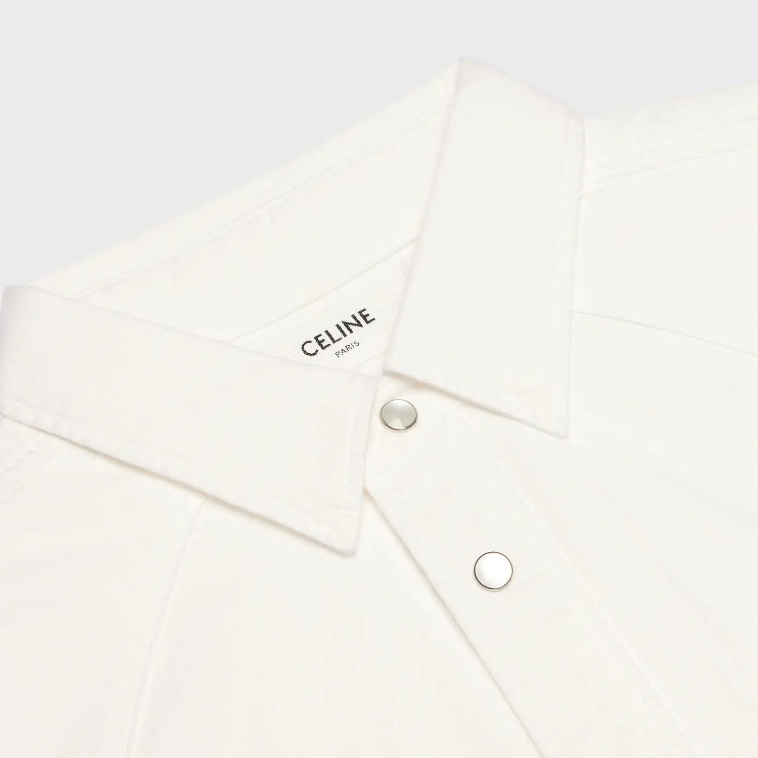 Celine o1bcso1str0824 Western Denim Shirt in White Size US XS / EU 42 / 0 - 3 Thumbnail