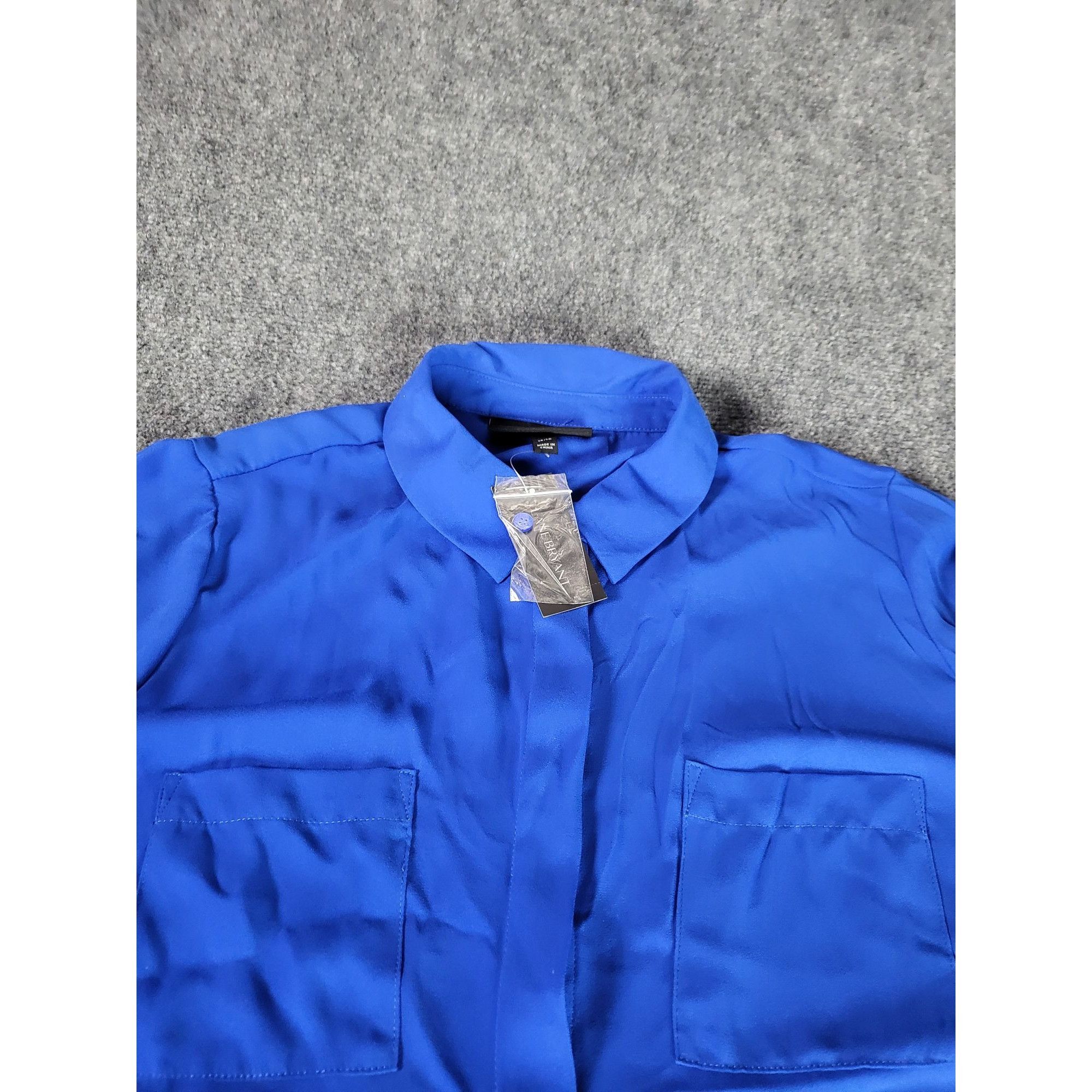 Other Lane Bryant Button Down Top Women Sz 14/16 Blue Vented Workw Size XXL / US 16-18 / IT 52-54 - 2 Thumbnail