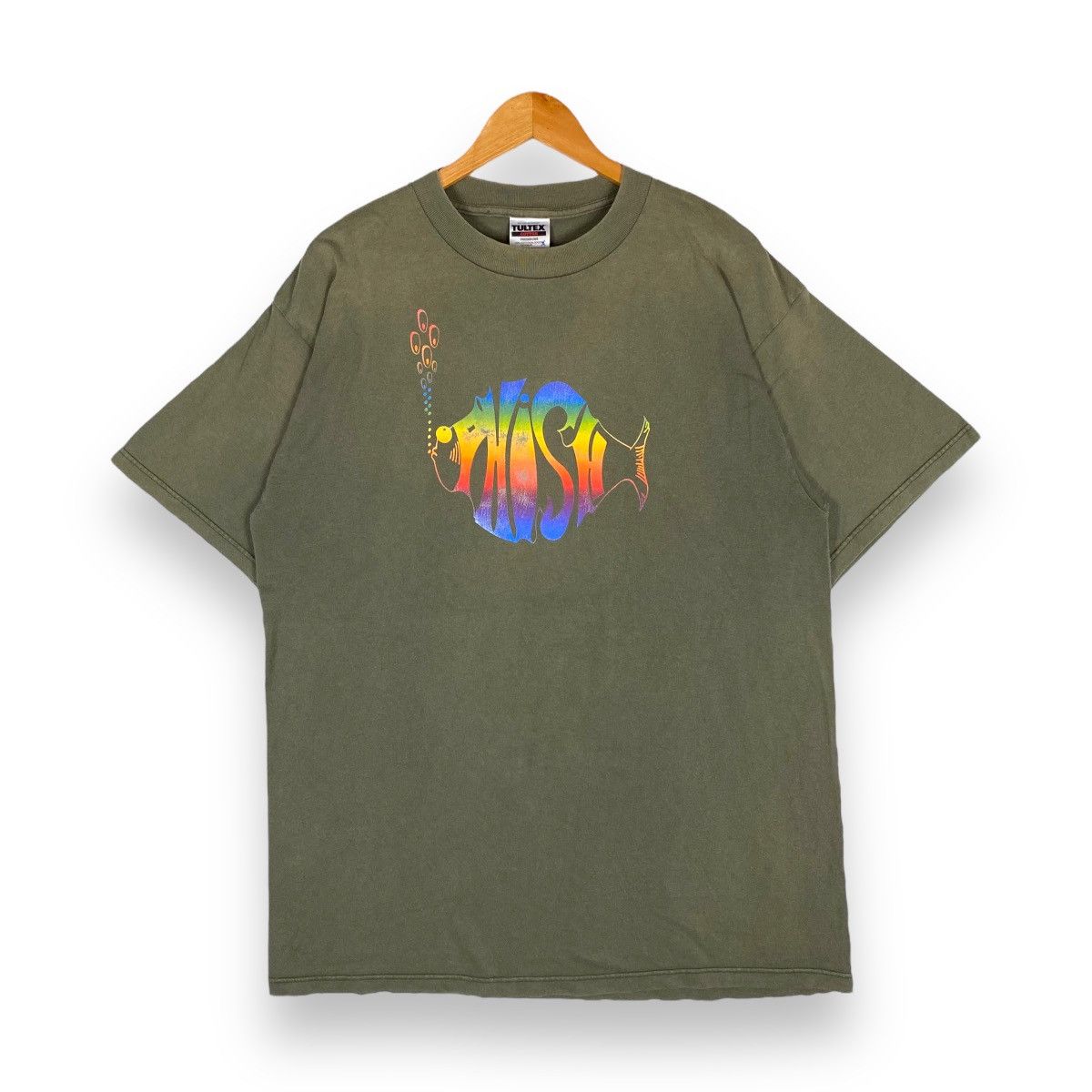 image of Band Tees x Vintage Phish Tour 1996 Band Tee in Army Green, Men's (Size XL)