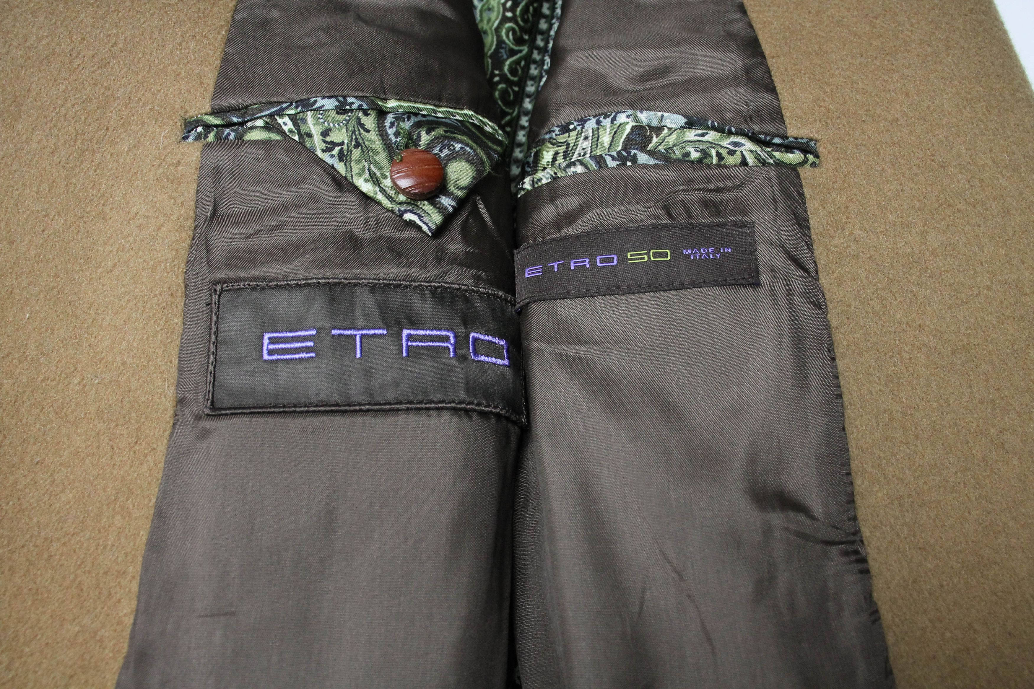 Etro ETRO Coat Men's (IT) 50 Wool Cashmere Peak Lapel Button Up Size US M / EU 48-50 / 2 - 8 Thumbnail