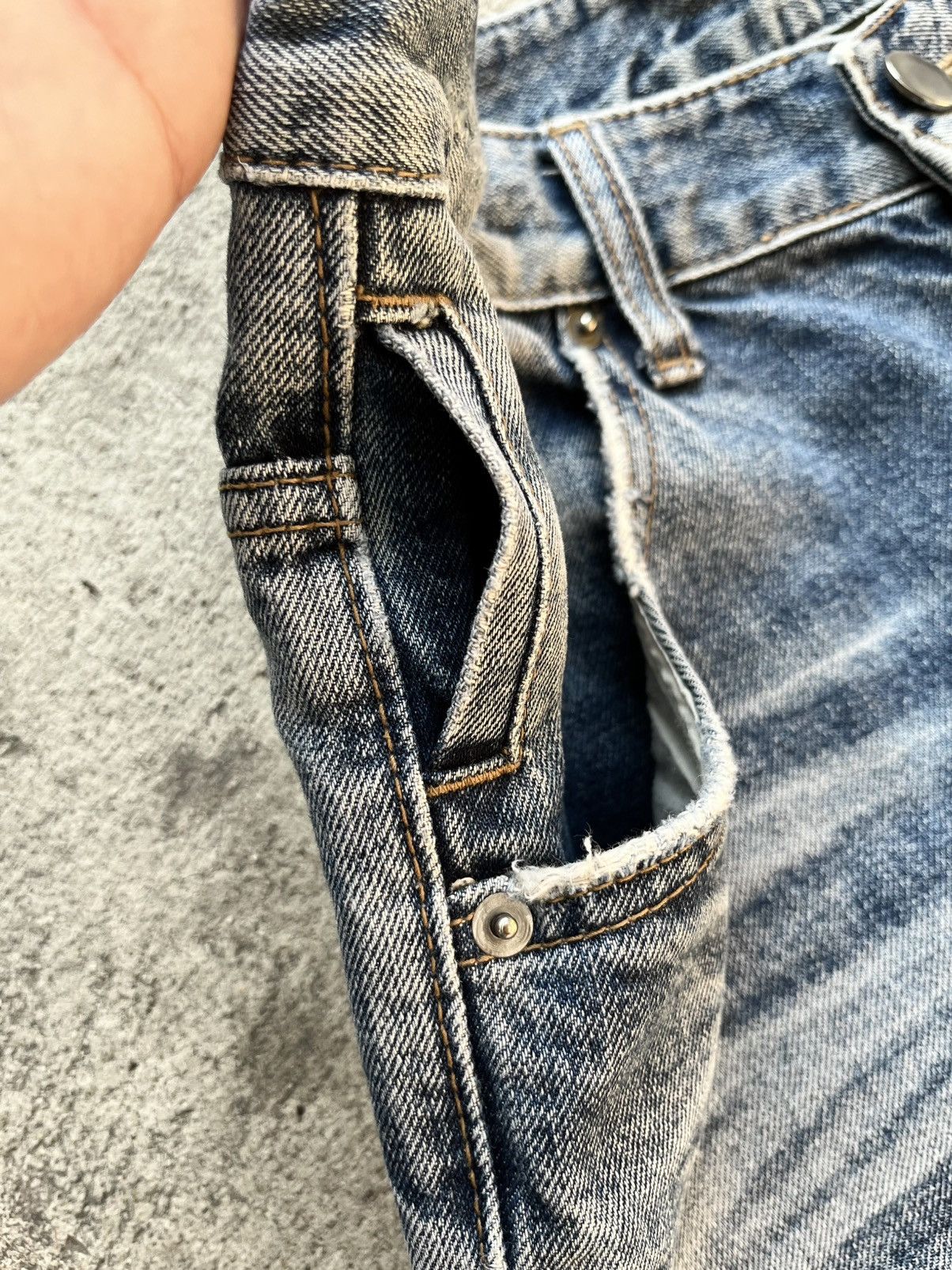 If Six Was Nine × Japanese Brand 💥Y2K Exotic Distressed denim // Improves jeans Size US 34 / EU 50 - 4 Thumbnail