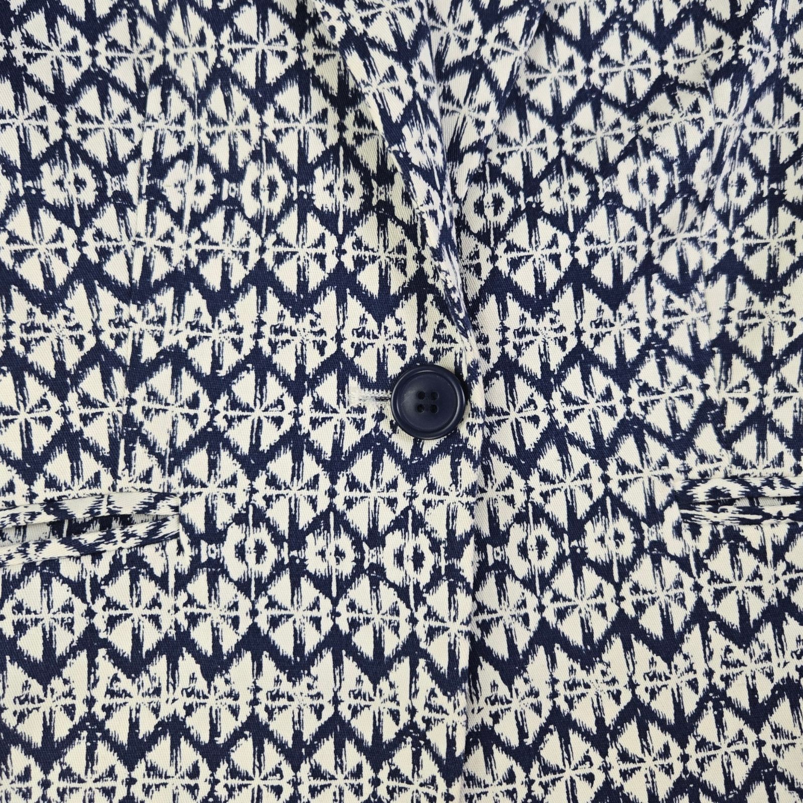 Other Navy White Geometric Blazer Jacket Size 2 Size XS / US 0-2 / IT 36-38 - 3 Thumbnail