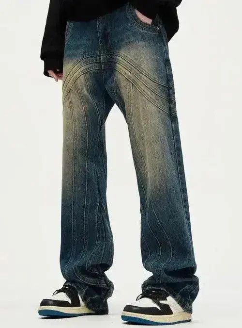 Japanese Brand × Jean Y2K Painted Circle Striped Baggy Jeans Size US 30 / EU 46 - 3 Thumbnail