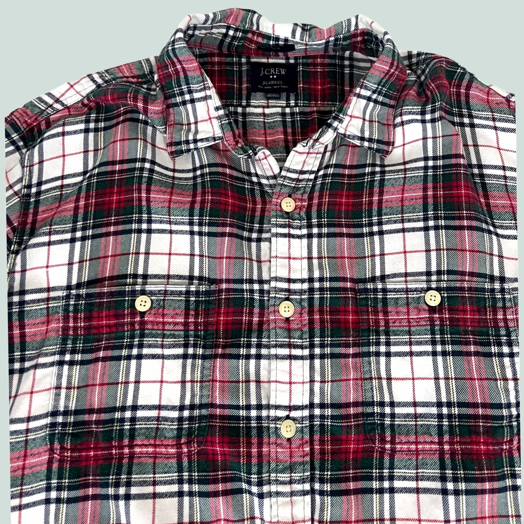 J.Crew J.Crew Flannel Slim Fit Shirt Mens XL Red Green Plaid Button Down Long Sleeve Size US XL / EU 56 / 4 - 1 Thumbnail