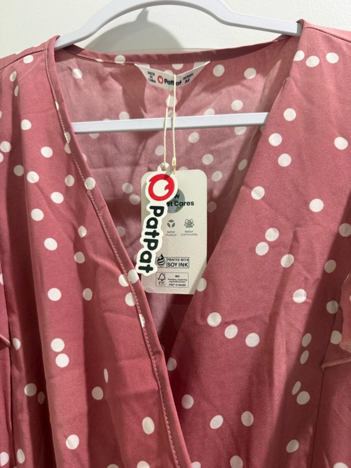 Other PatPat Rose Pink Polka Dot Ruffle Dress for Girls Size M / US 6-8 / IT 42-44 - 2 Thumbnail