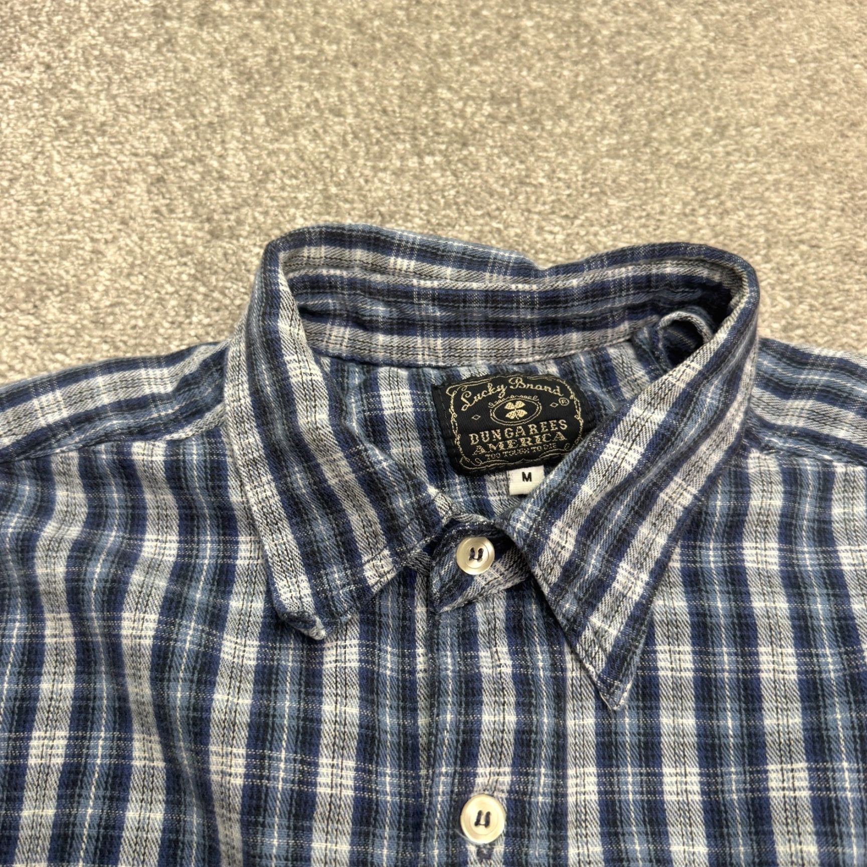 Lucky Brand VINTAGE Lucky Brand Plaid Flannel Shirt Mens Medium Blue Casual Western 90s Americana Size US M / EU 48-50 / 2 - 3 Thumbnail
