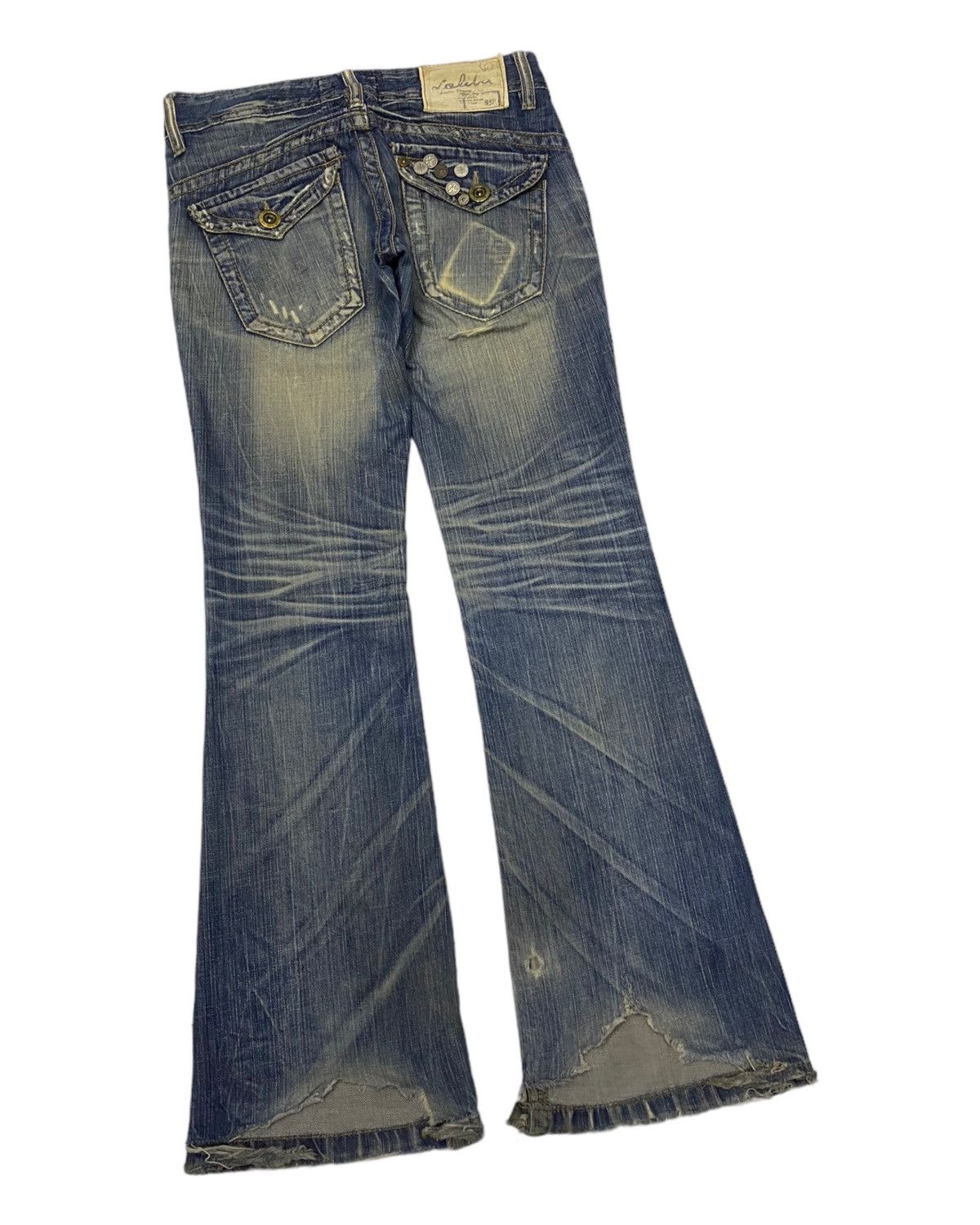 If Six Was Nine 🔥FLARE JEANS LOLITA LOW RISE DISTRESSED FLARE DENIM JEANS Size US 30 / EU 46 - 4 Thumbnail