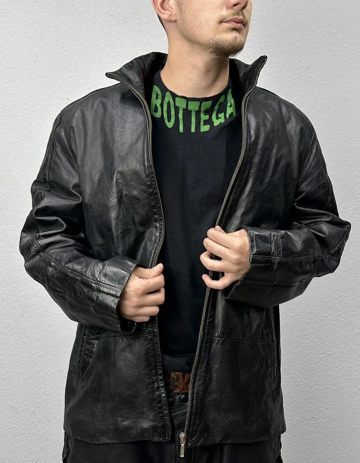 Diesel Vintage Leather Jacket Diesel Style Avantgarde IfSixWasNine Size US M / EU 48-50 / 2 - 3 Thumbnail