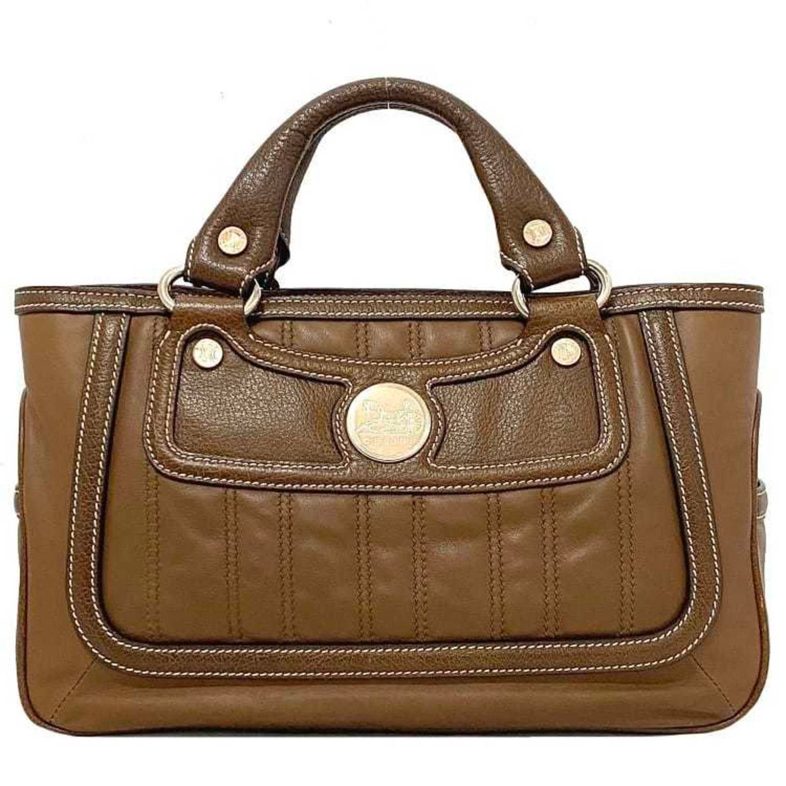 Celine Cline Trapeze Handbag Brown Leather