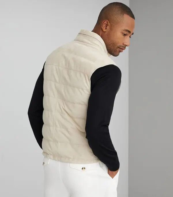 Brunello Cucinelli o1la1rc1a0425 Padded Leather Jacket in Natural Size US L / EU 52-54 / 3 - 3 Thumbnail