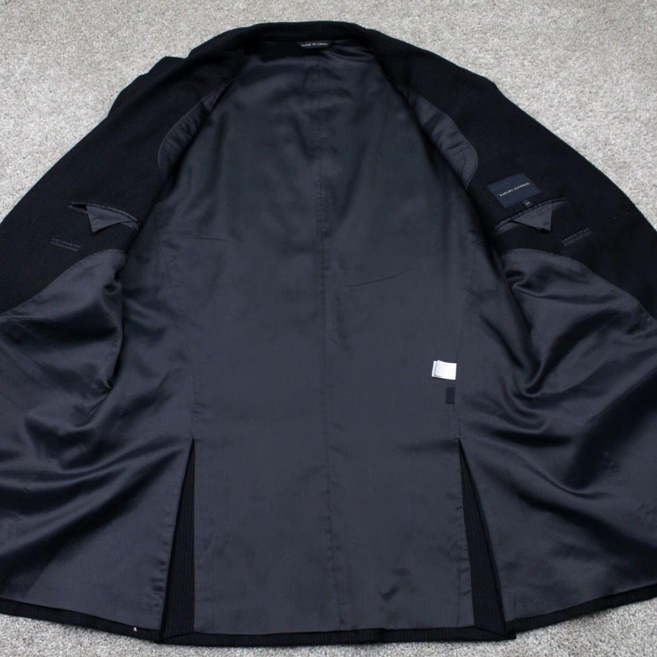 Banana Republic Banana Republic Blazer Men 42R Black Wool Pinstriped 2 Button Single-Breasted Jacket Coat Regular Vintage? (No) Size 42R - 7 Thumbnail