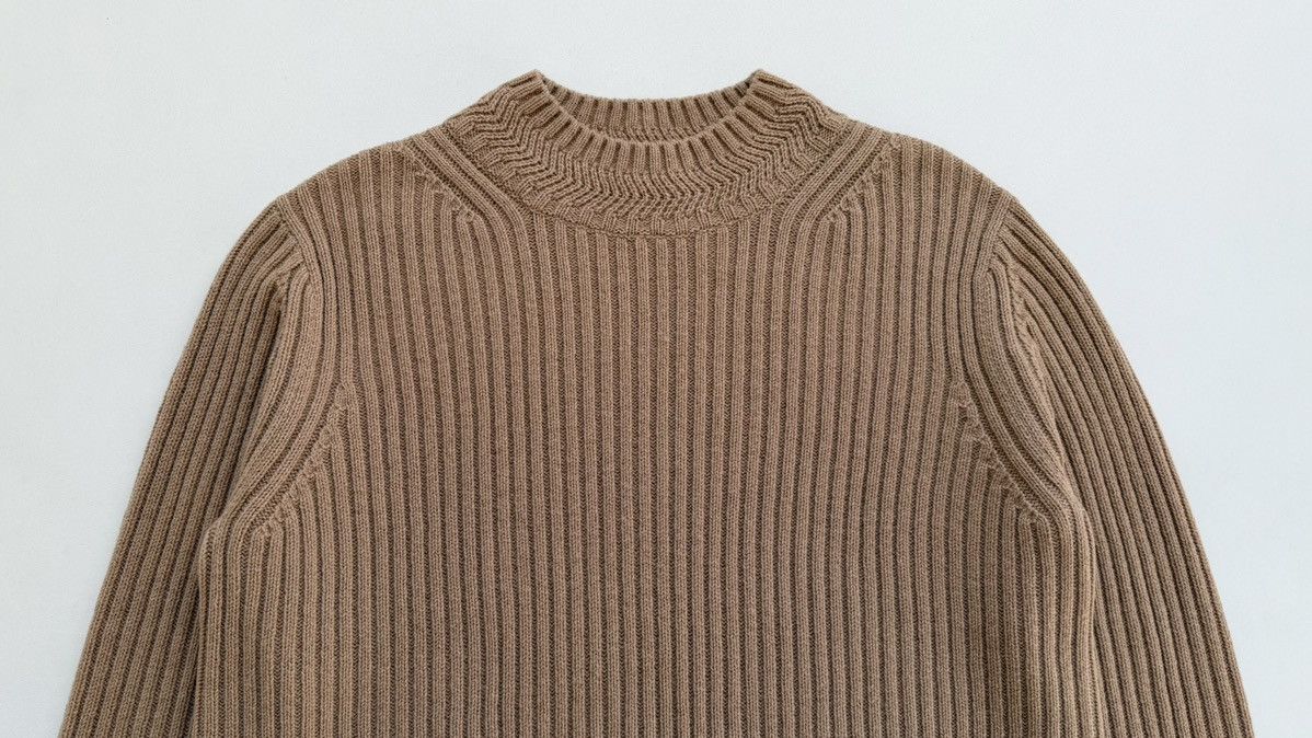 Dries Van Noten Camel Ribbed Knit Boxy Wool Sweater Size US M / EU 48-50 / 2 - 3 Thumbnail