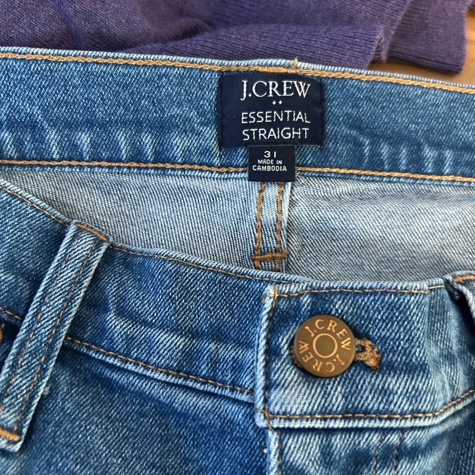 J.Crew J.Crew Essential Straight Leg Cuffed Jeans Size 31" - 3 Thumbnail