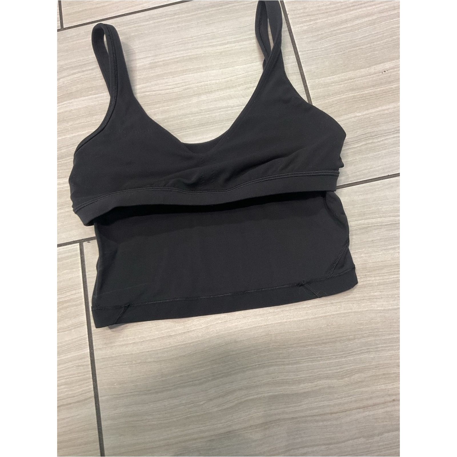 Lululemon Lululemon Black Longline Sports Bra Tank Size S / US 4 / IT 40 - 4 Thumbnail
