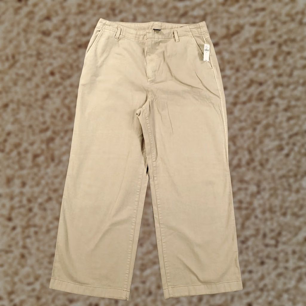Gap VINTAGE Gap Jeans Wide-Leg Beige 14 26in Inseam 100% Cotton Relaxed Women's Hip Hop 90s Grunge Baggy NWT Size 36" / US 14 / IT 50 - 1 Thumbnail