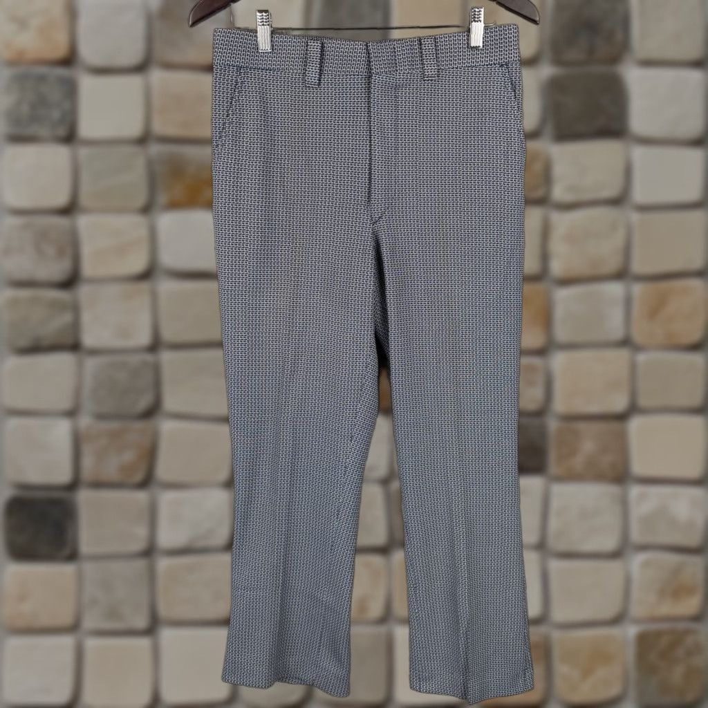 Blair VINTAGE John Blair Polyester Pants Mens 32x29 Navy Blue Disco 1970s USA Regular Inseam 29 Straight Leg Flare Leg Size US 32 / EU 48 - 1 Thumbnail