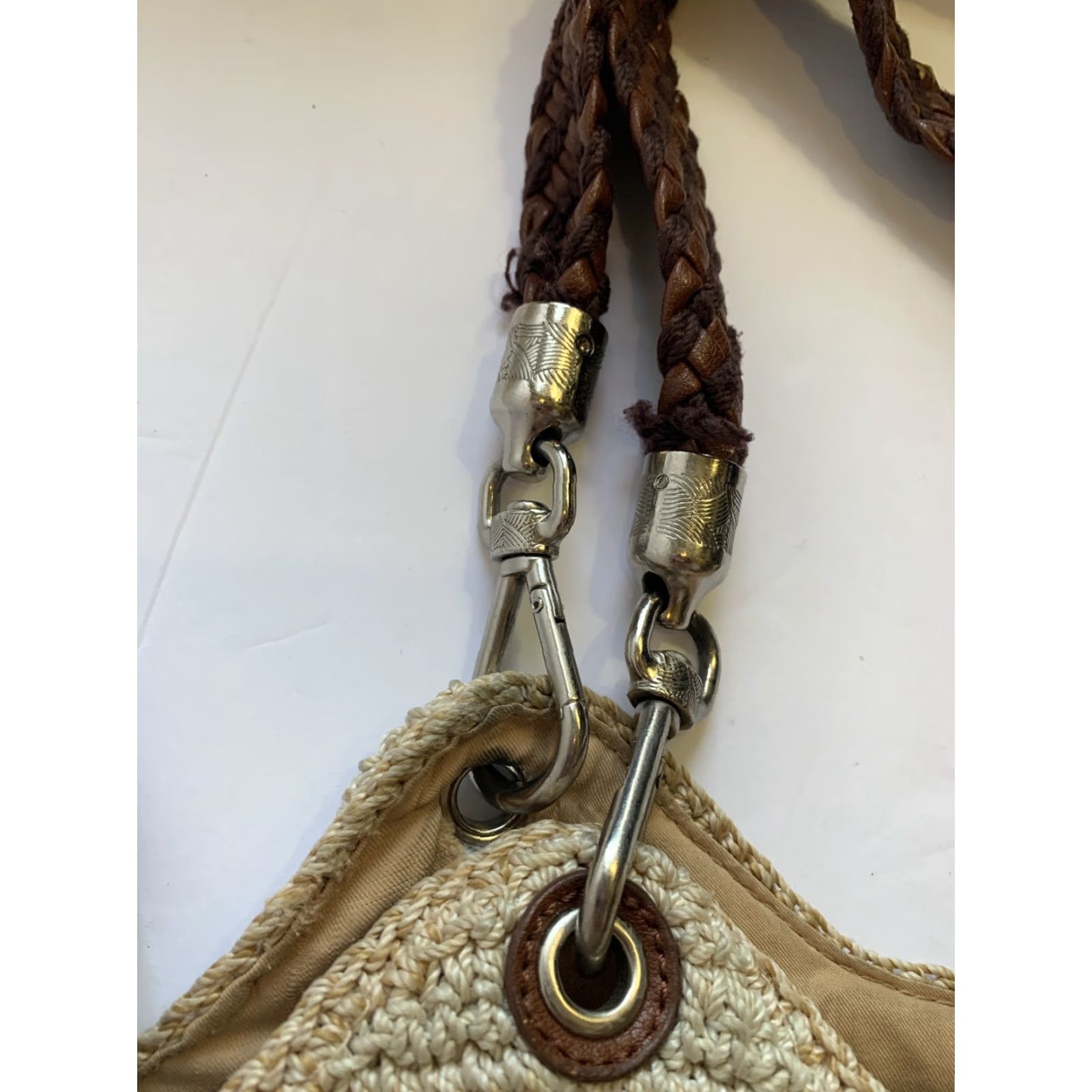The Sak The Sak Shoulder Bag Crochet Indigo Leather Strap Medium Brown Size ONE SIZE - 4 Thumbnail