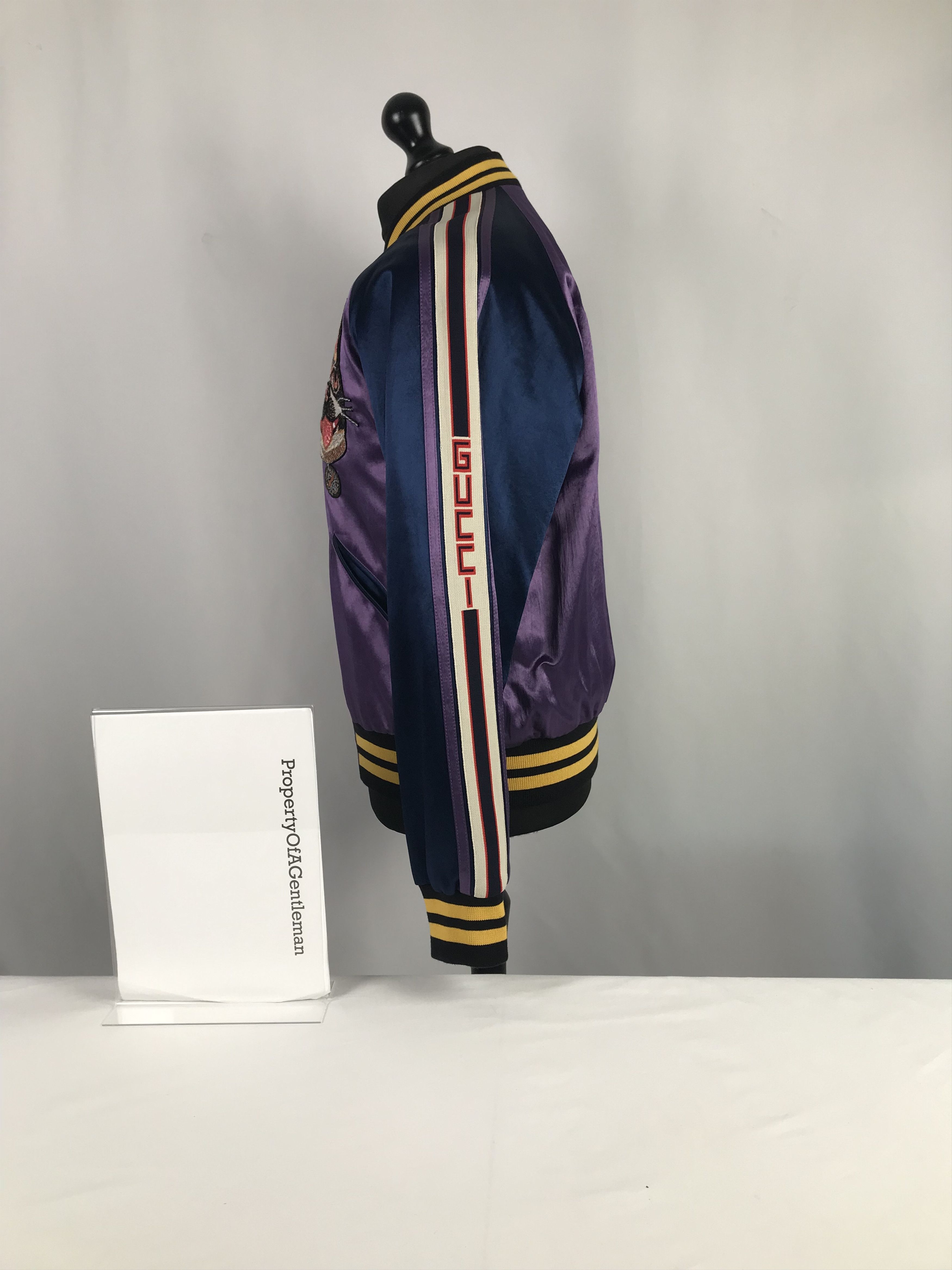 Gucci Gucci Silk Purple Dog & Cat Bomber Jacket Size US L / EU 52-54 / 3 - 4 Thumbnail