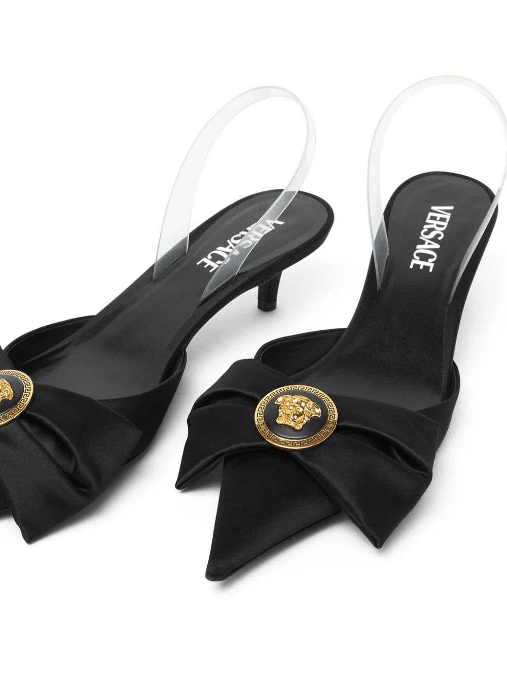 Versace o1s22i1n1024 Slingback Alia Decolletes Pumps in Black Size US 7 / IT 37 - 4 Thumbnail