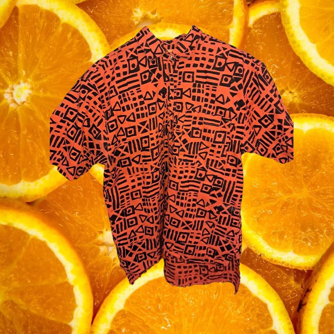 Other 80s Tangiers Orange and Black Geometric Shape 3 Button Short Size US S / EU 44-46 / 1 - 1 Thumbnail