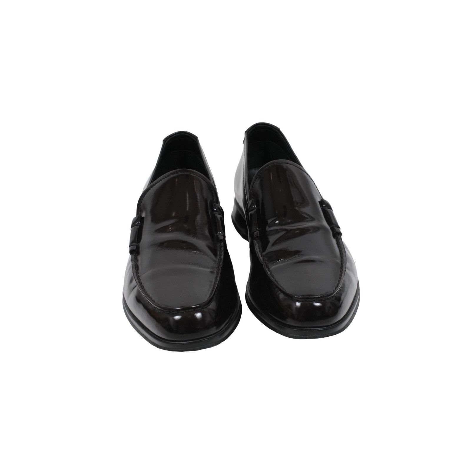 Prada Dark Red Burgundy Leather Slip On Penny Loafers - 01746-B Size US 11.5 / EU 44-45 - 3 Thumbnail