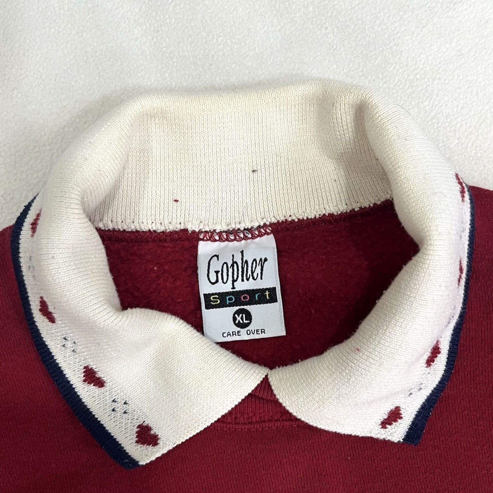 Vintage VINTAGE Gopher Sport Sweatshirt Collar Grannycore USA Made Gray XL Womens 1980s Halloween Farm Scarecrow Cotton Blend Shirt Size XL / US 12-14 / IT 48-50 - 3 Thumbnail