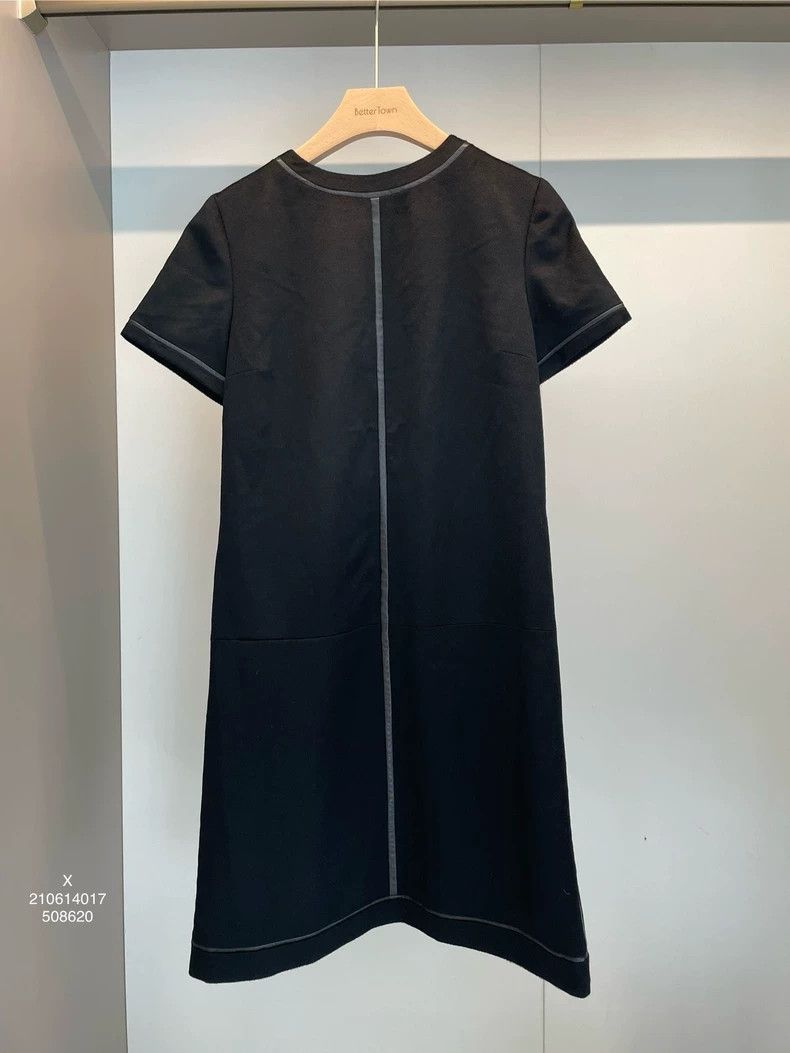Loewe Loewe Black Camel Hair Short-Sleeve Dress - dmc Size US 31 - 1 Thumbnail