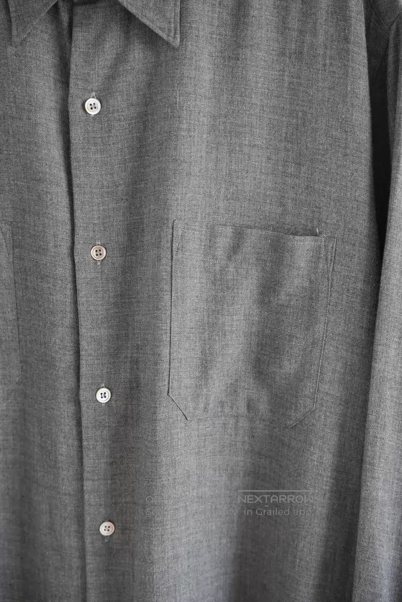 Yohji Yamamoto Yohji Yamamoto size os 80s Scissor Collar Wool Grey Shirt Size US M / EU 48-50 / 2 - 4 Thumbnail