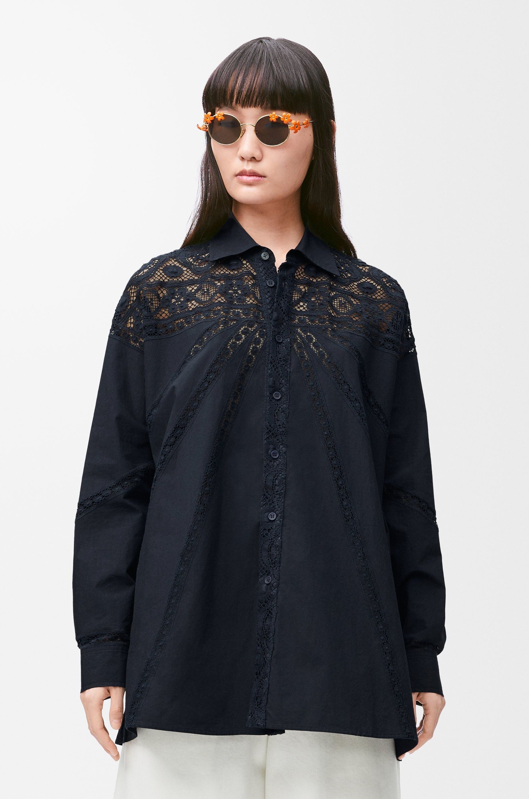 Loewe o1in1g0426 Shirt in Navy Blue Size M / US 6-8 / IT 42-44 - 3 Thumbnail