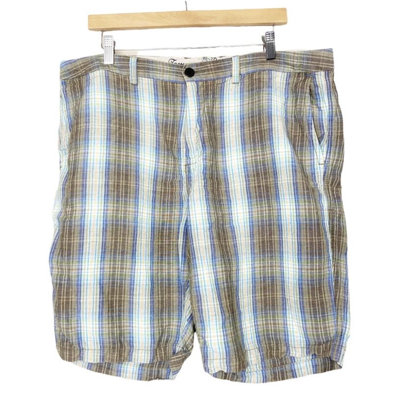 Tommy Bahama Tommy Bahama Brown Blue Plaid Linen Blend Shorts Sz 38 Size US 38 / EU 54 - 1 Thumbnail