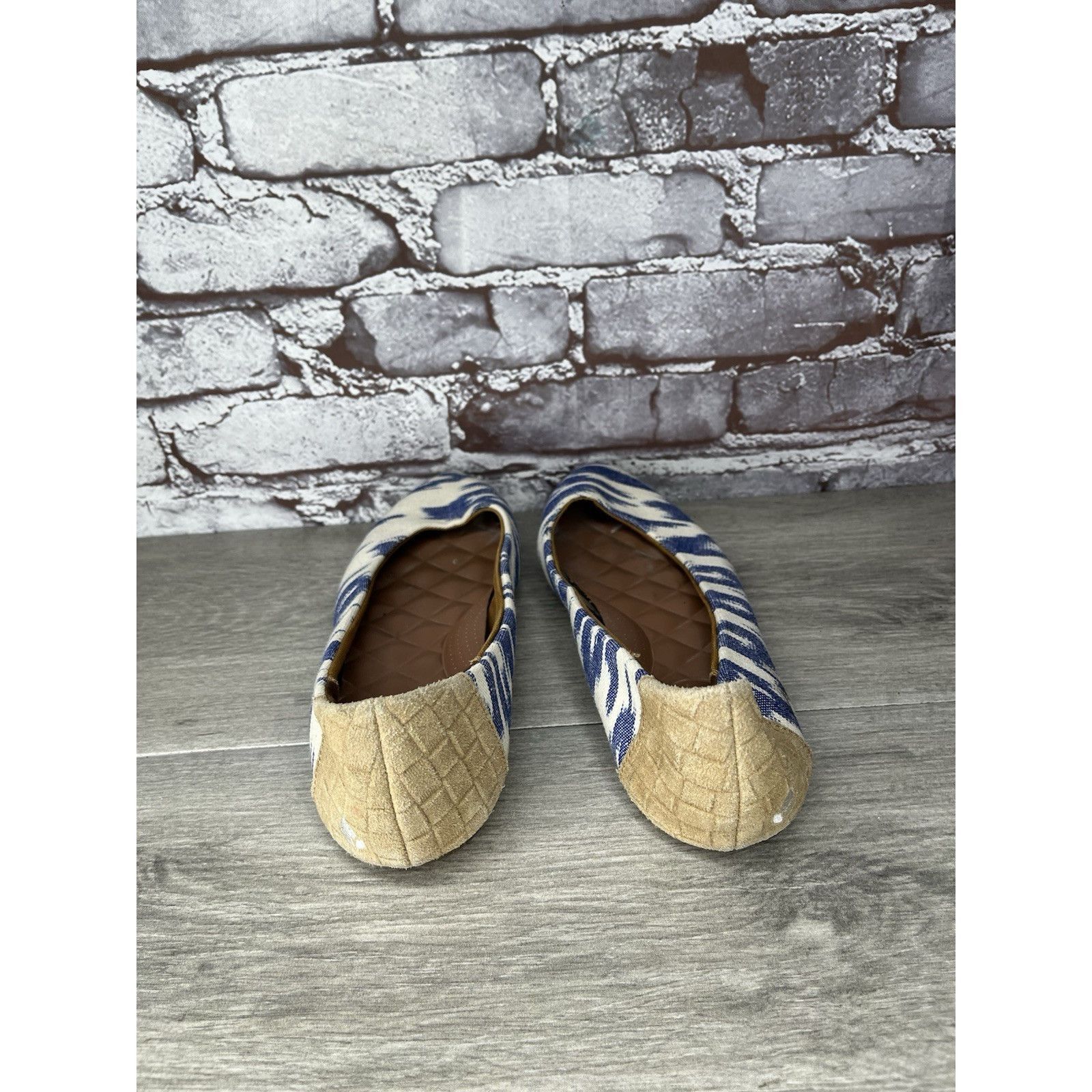 REEF Reef Bochica 2 Canvas Blue White Pointed Toe Ballet Flats Wo Size US 8.5 / IT 38.5 - 5 Thumbnail