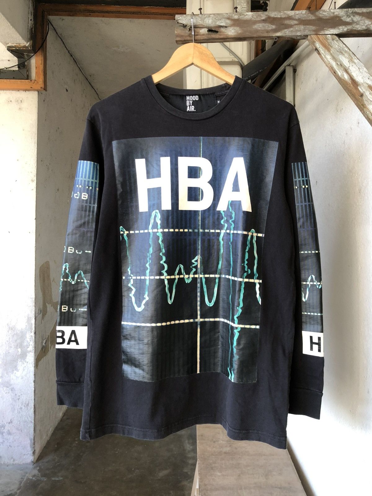 Hood By Air Rare Hood by Air Big Logo HBA Long Sleeve Tshirt | Grailed