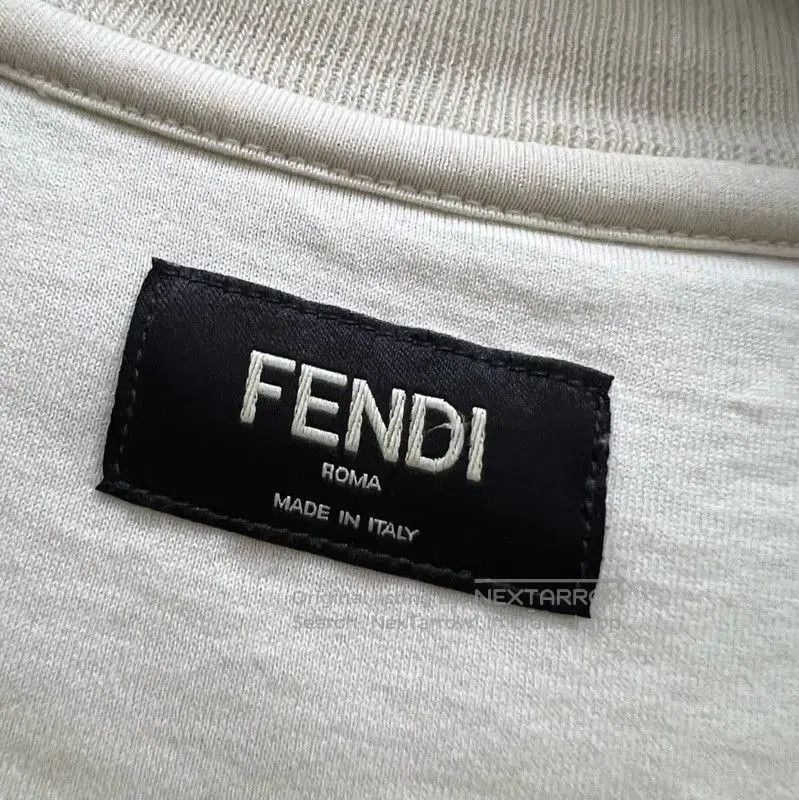 Fendi Fendi Summer Beige Cotton FLOGO Short Sleeve Tee . Size US S / EU 44-46 / 1 - 2 Thumbnail