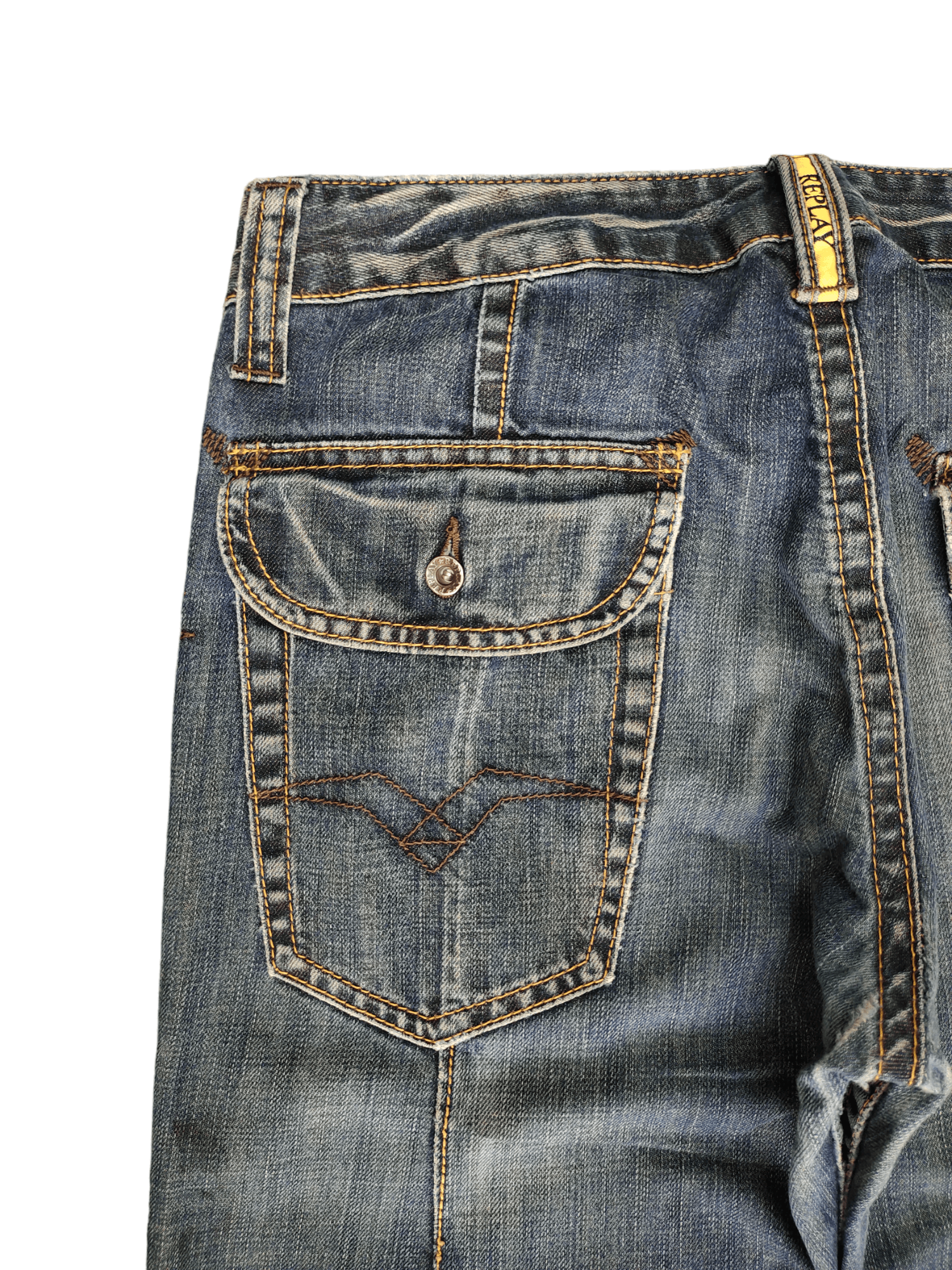 Replay Vintage Y2k Replay Spiral Cut Fatigue Denim Pants Size US 30 / EU 46 - 11 Thumbnail