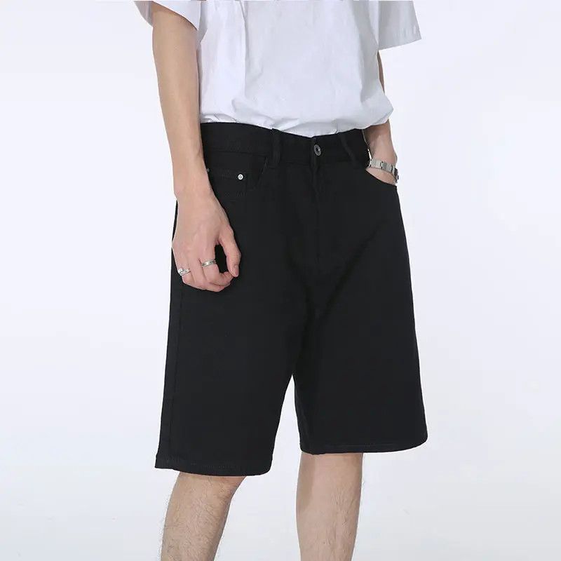 Japanese Brand × Jean Loose straight leg high street denim shorts Size US 32 / EU 48 - 1 Thumbnail