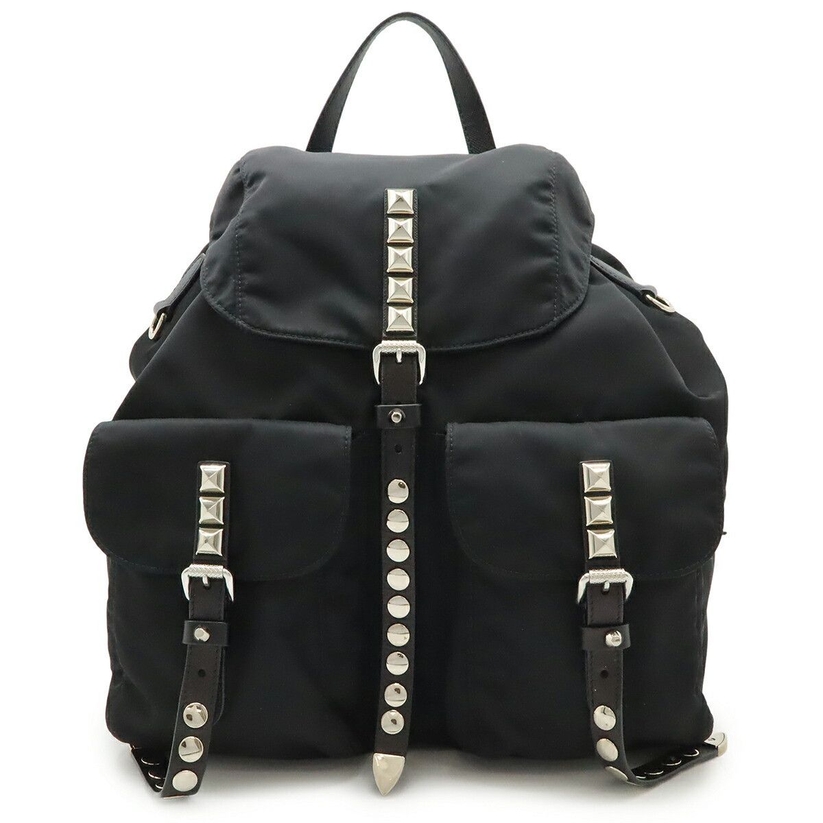 Prada Prada Prada Triangle Logo Nylon Leather Backpack Textile Backpack 1BZ811 DUTY FREE for USA Size ONE SIZE - 1 Thumbnail