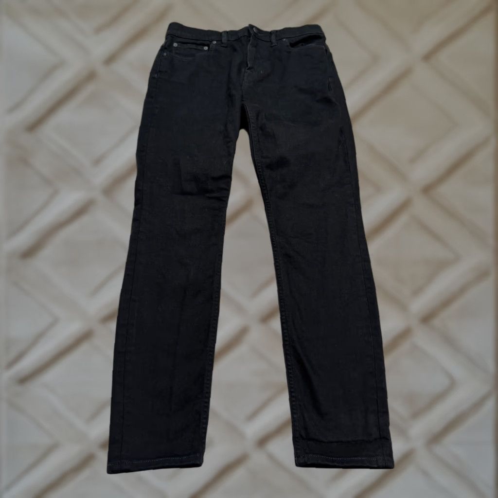 Outerknown OuterKnown S.E.A. Strand High Rise Skinny Jeans Womens 27 Black Stretch Denim | 5-Pocket Design | Button Zip Closure | Dark Wash Size 27" / US 4 / IT 40 - 1 Thumbnail