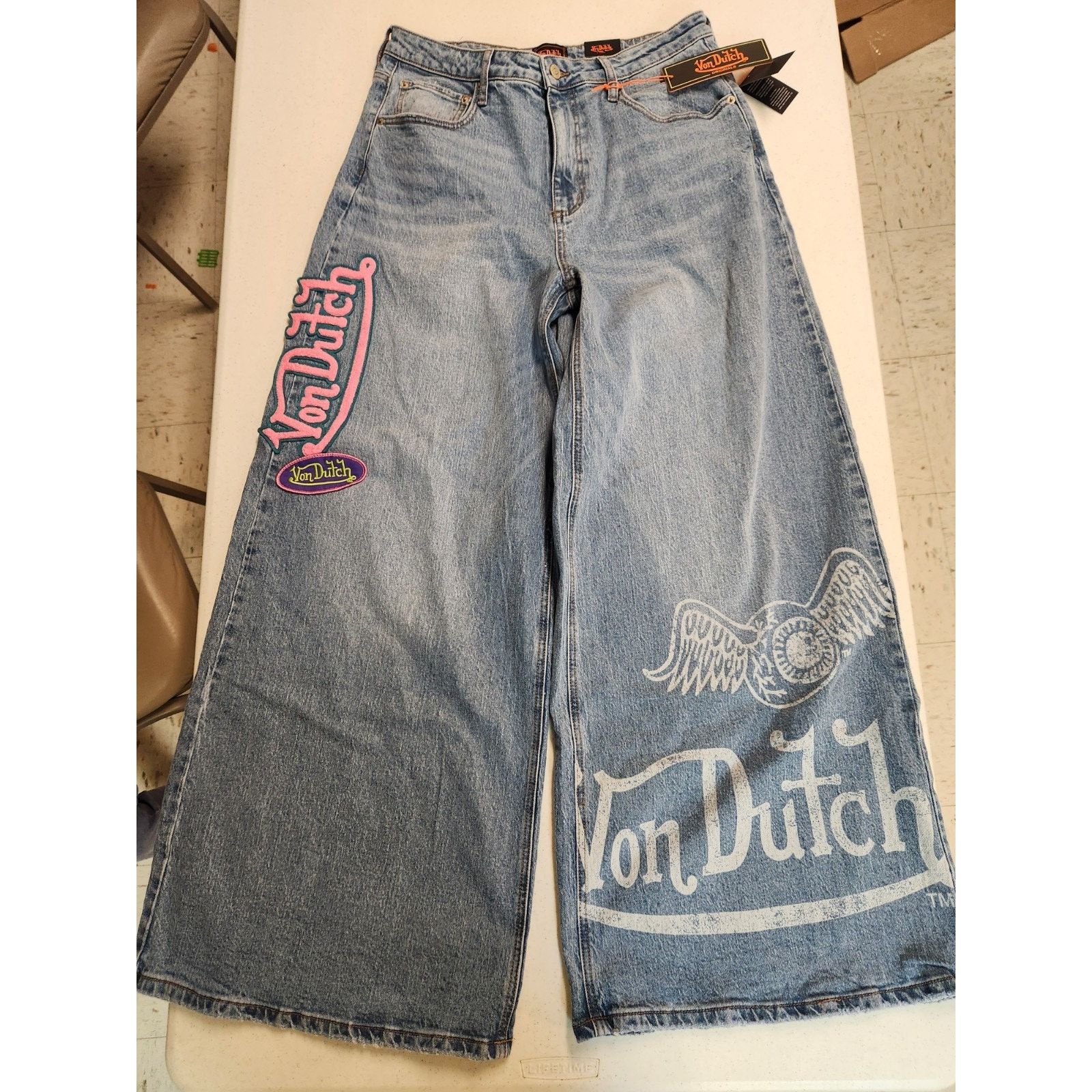 Von Dutch Von Dutch Y2K Logo Patch Wide Leg Jeans Streetwear Size 30 Size 30" / US 8 / IT 44 - 3 Thumbnail
